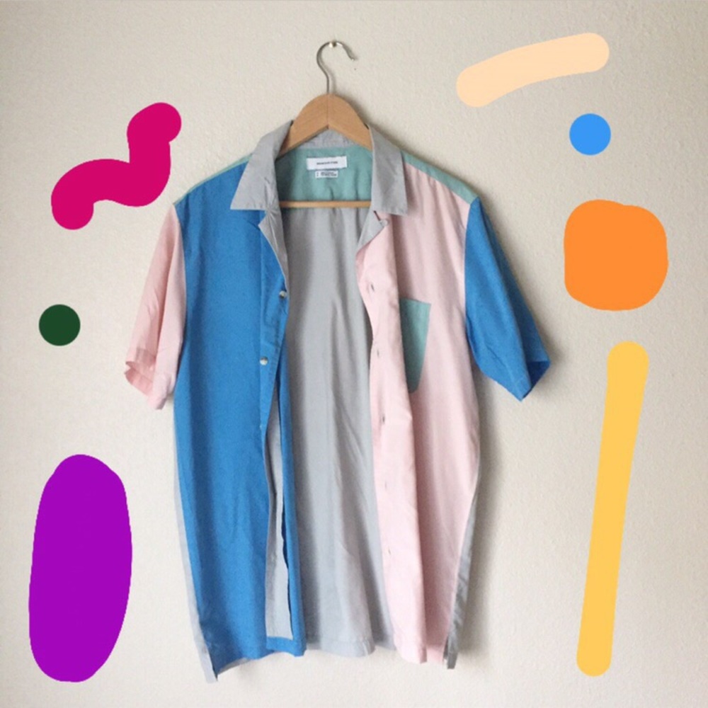 ✰COLOR BLOCKED BUTTON UP ✰
